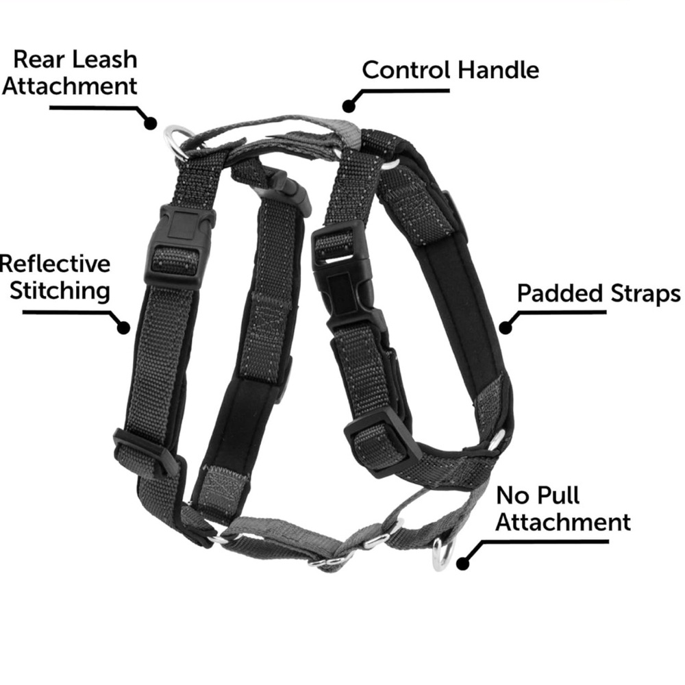 New PetSafe 3-in-1 No Pull Dog Harness Small Black | Adjustable Reflective - Picture 3 of 4
